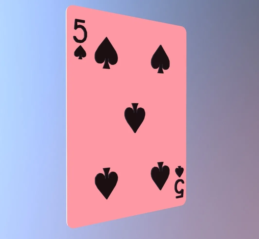 PBR Game 3D Models - Five Of Spades
