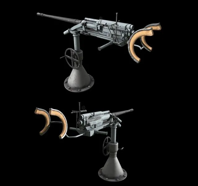 PBR Game 3D Models - Flak 88 Anti-Aircraft Gun