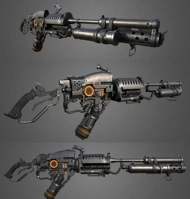 PBR Game 3D Models - Flame Thrower gun