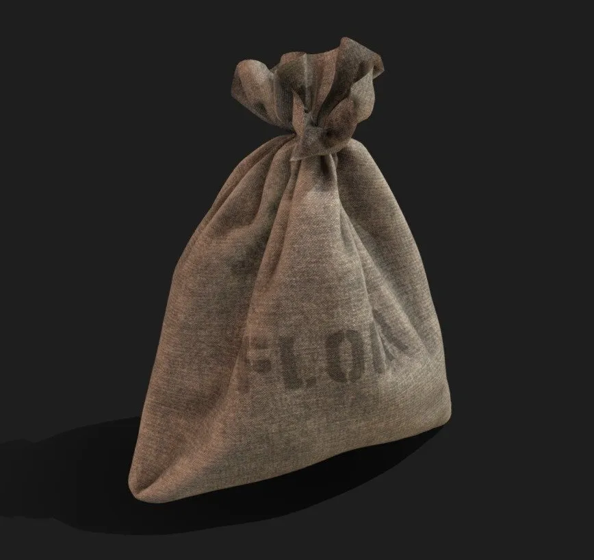 PBR Game 3D Models - Flour Bag