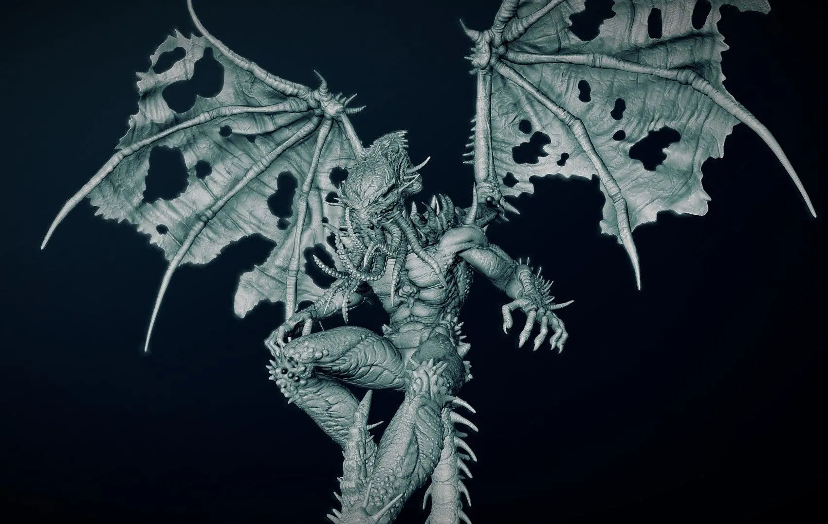 PBR Game 3D Models - Flying Cthulhu