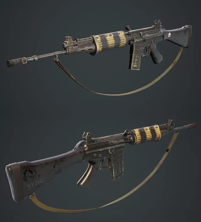 PBR Game 3D Models - FN CAL Assault Rifle