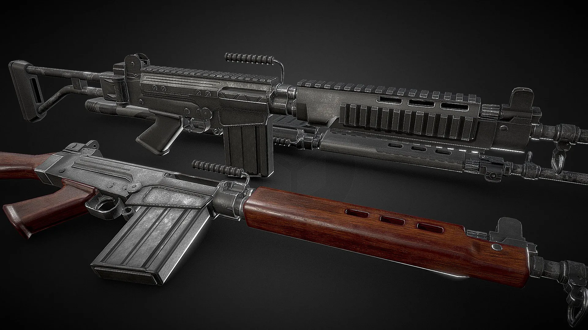 PBR Game 3D Models - Fn Falgame Ready Version