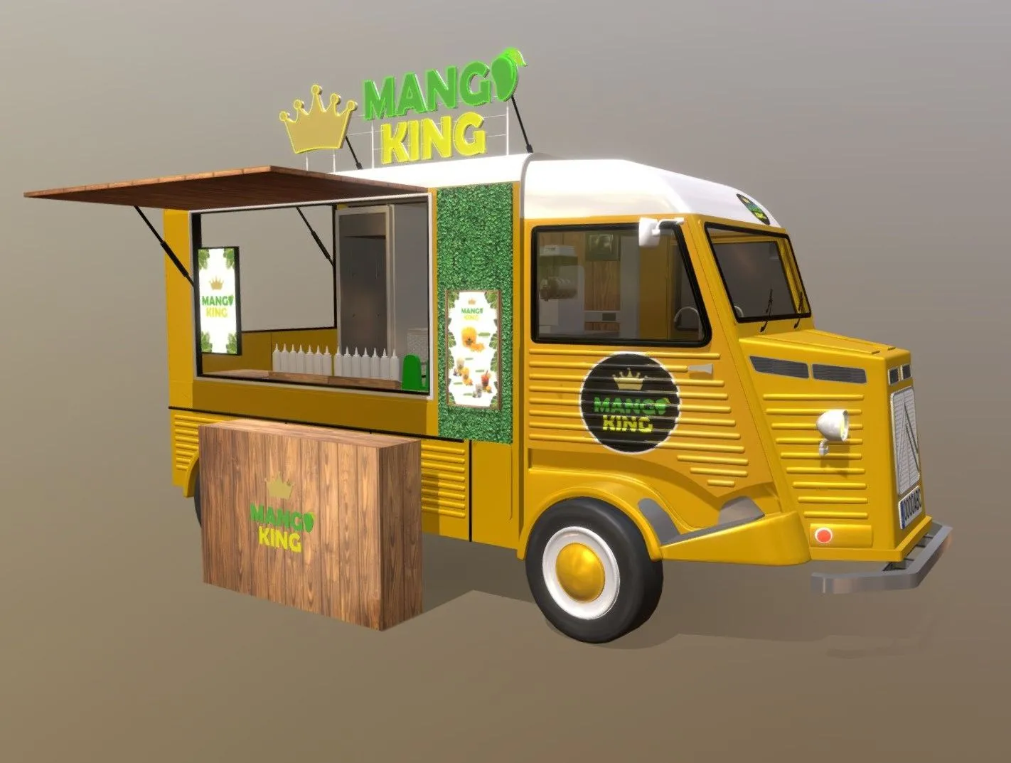 PBR Game 3D Models - Foodtruck Mango King Final2