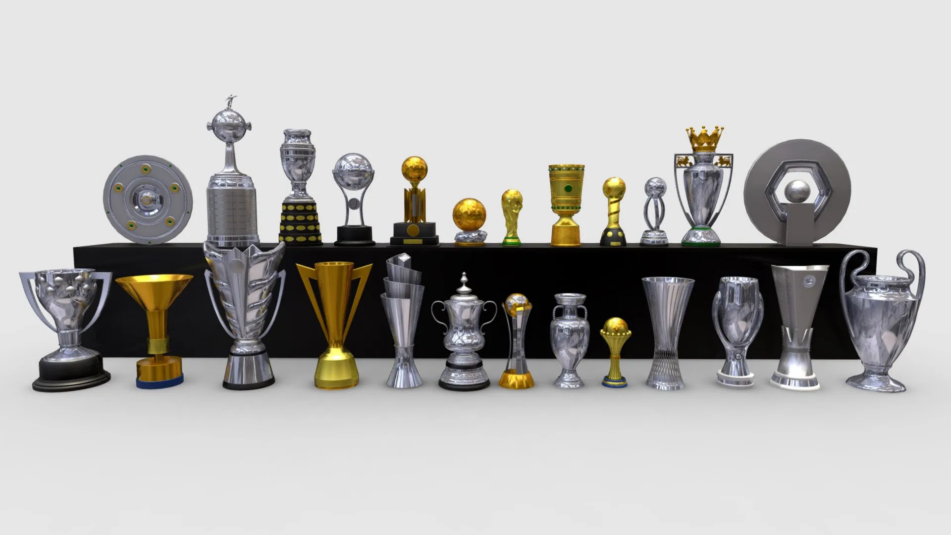 PBR Game 3D Models - Football Trophy Pack 3D