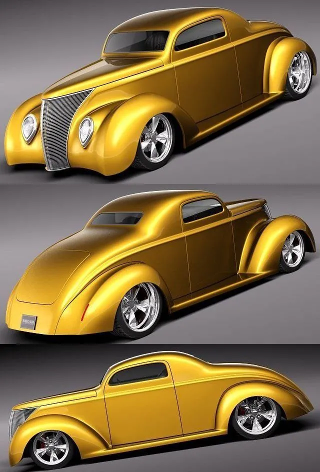 PBR Game 3D Models - Ford 1937 Custom Street Rod