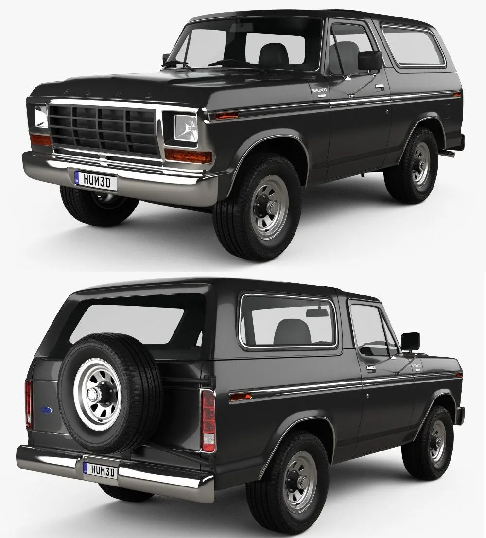 PBR Game 3D Models - Ford Bronco 1978