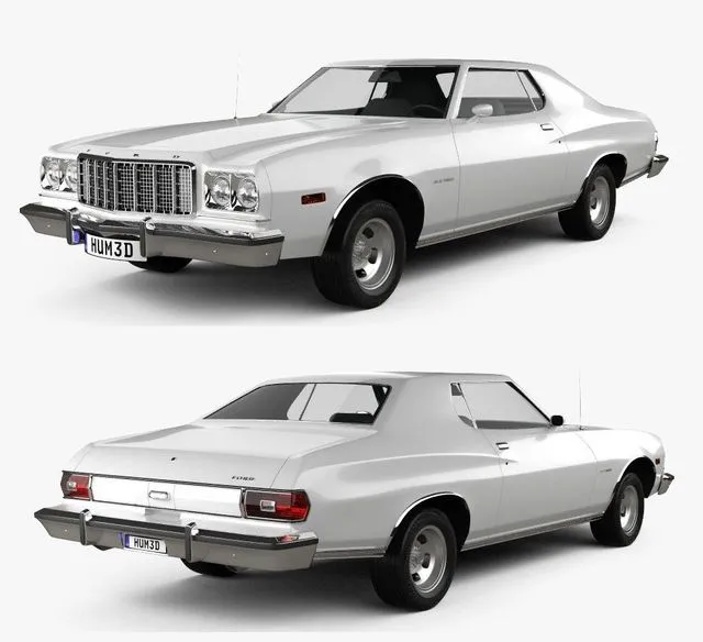 PBR Game 3D Models - Ford Gran Torino hardtop 1974
