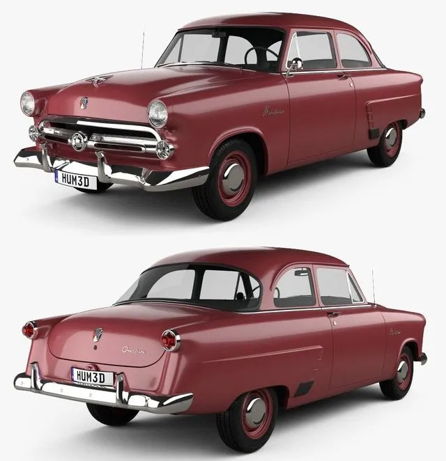 PBR Game 3D Models - Ford Mainline (70A) Tudor Sedan 1952