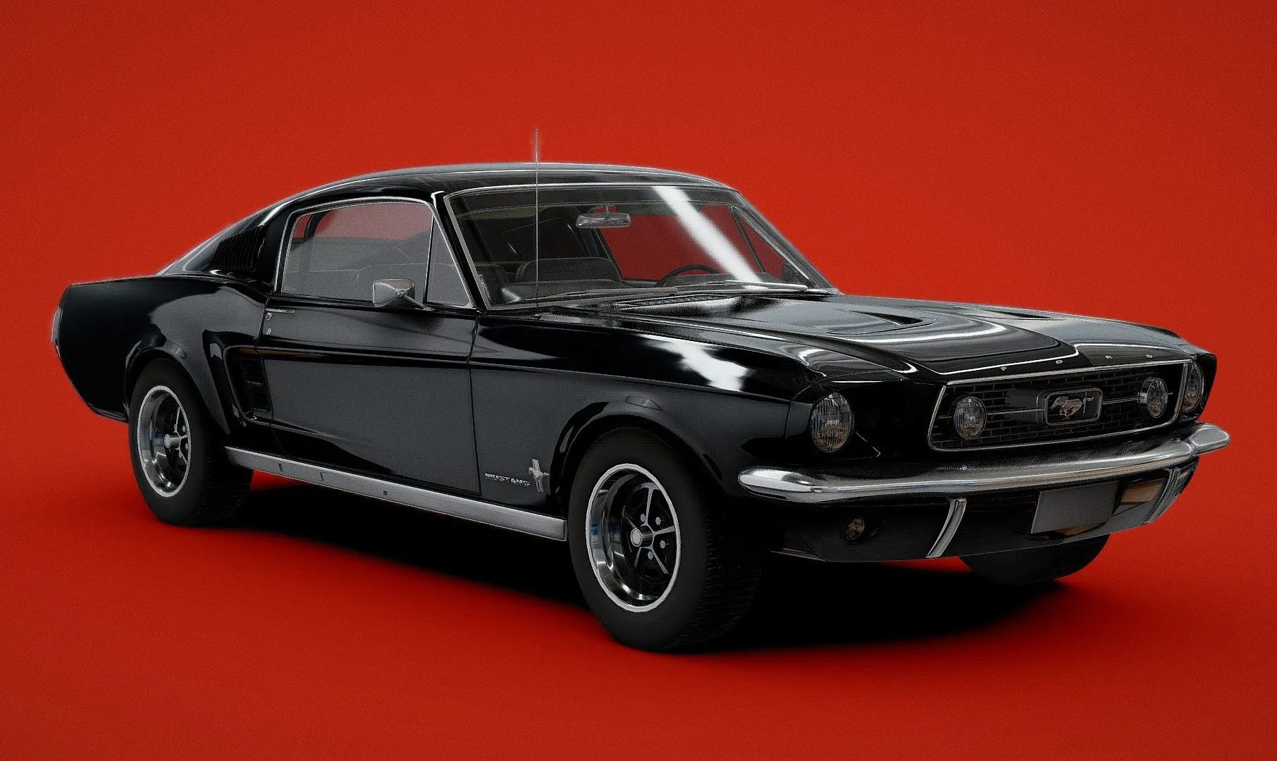PBR Game 3D Models - Ford Mustang Fastback 1967