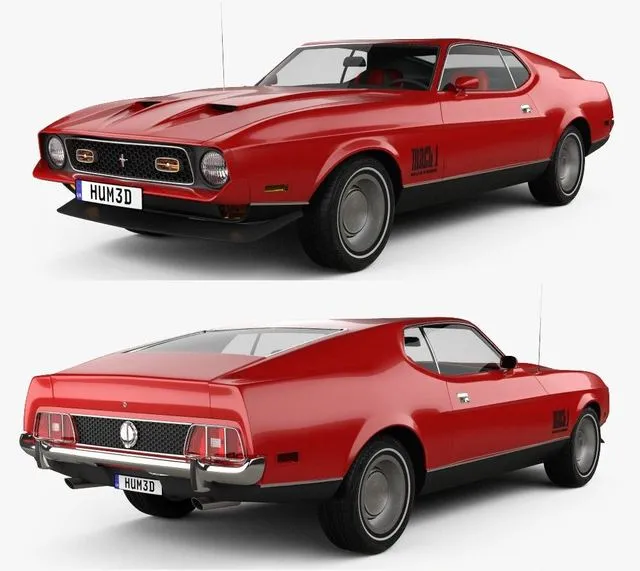PBR Game 3D Models - Ford Mustang Mach 1 1971 James Bond