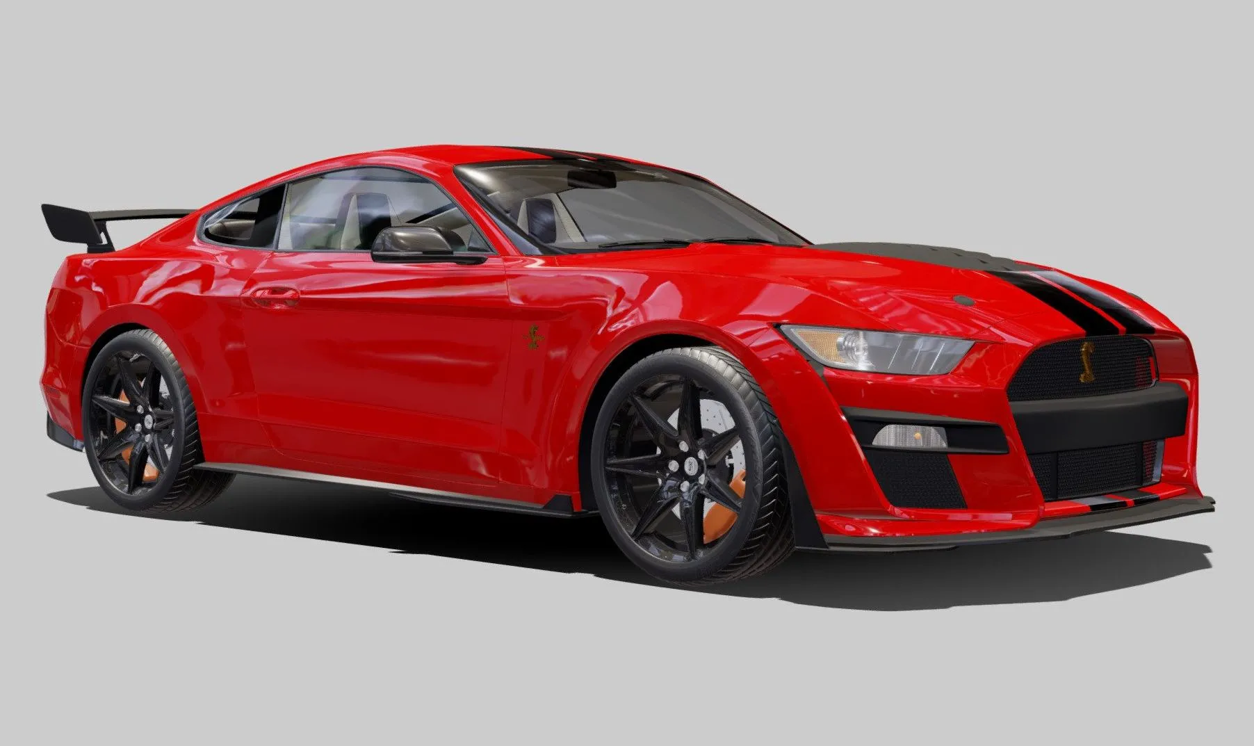 PBR Game 3D Models - Ford Mustang Shelby Gt500 2020 With Hq Interior