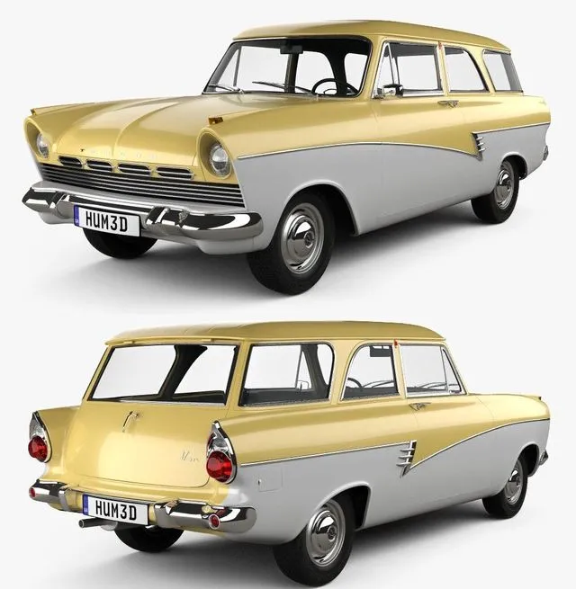 PBR Game 3D Models - Ford Taunus P2 17M kombi 1957