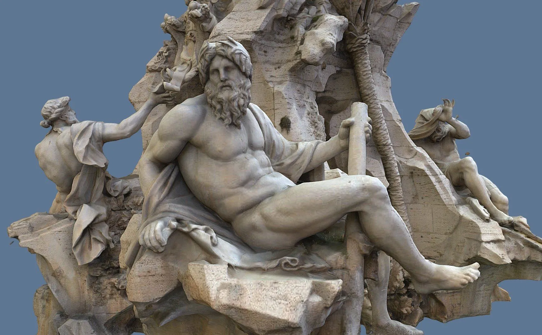 PBR Game 3D Models - Fountain Of The Four Rivers Rome