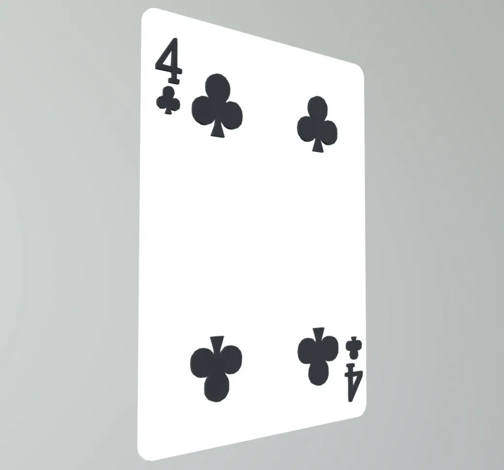 PBR Game 3D Models - Four Of Clubs