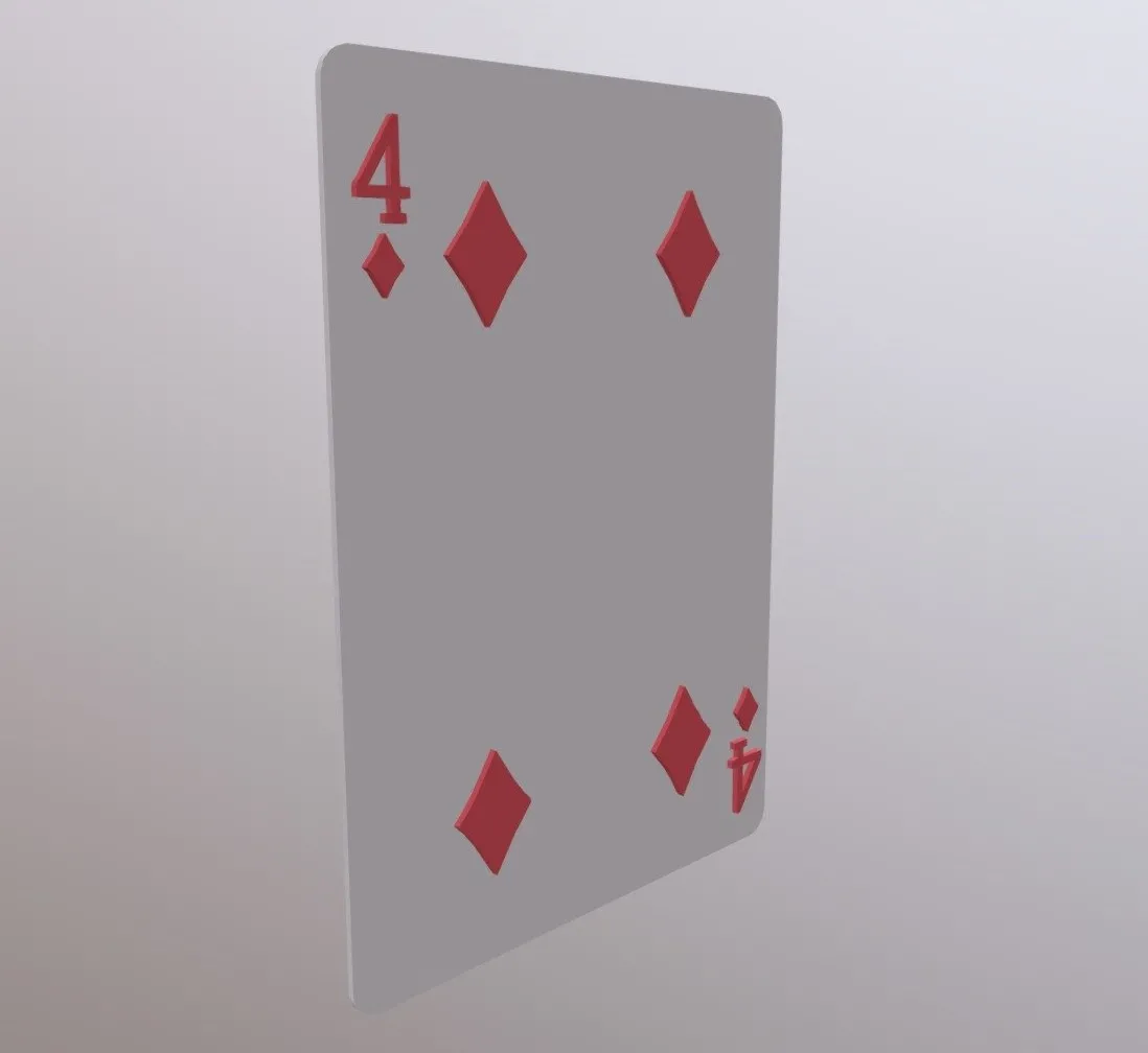 PBR Game 3D Models - Four Of Diamonds