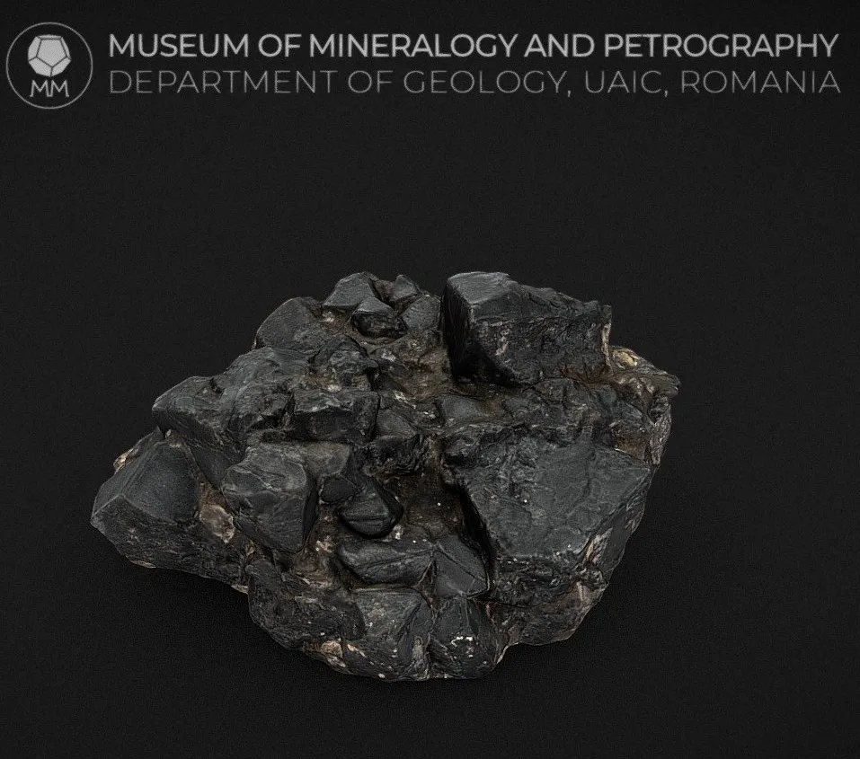 PBR Game 3D Models - Franklinite Octahedrons On Matrix