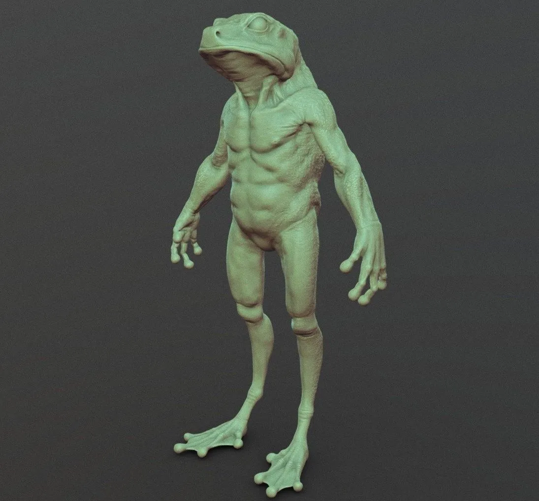 PBR Game 3D Models - Frog Humanoid Creature