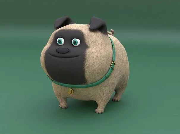 PBR Game 3D Models - Funny cartoon dog Low-poly