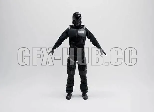 PBR Game 3D Models - Futuristic Policeman