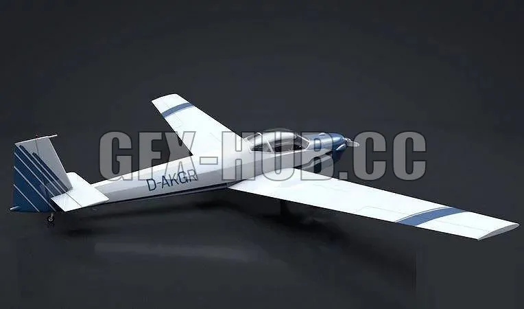 PBR Game 3D Models - #G-F-X H-U-B#Scheibe Falke SF-25 Motorglider