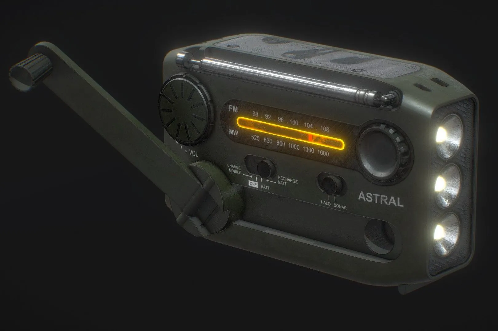 PBR Game 3D Models - Gadget Radio Flashlight Radar