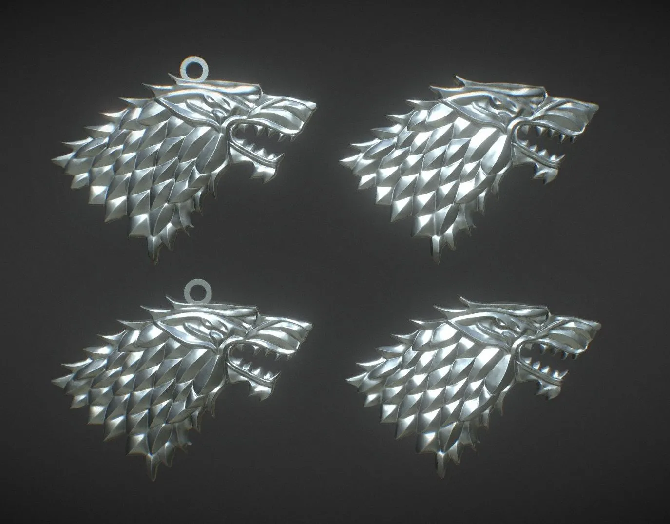 PBR Game 3D Models - Game Of Throne Stark Amulet 3D Print