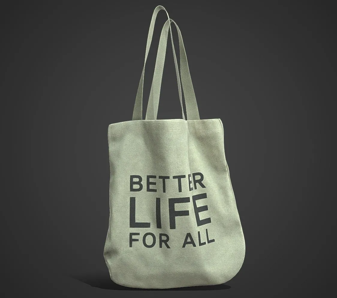 PBR Game 3D Models - Game Ready Eco Bag