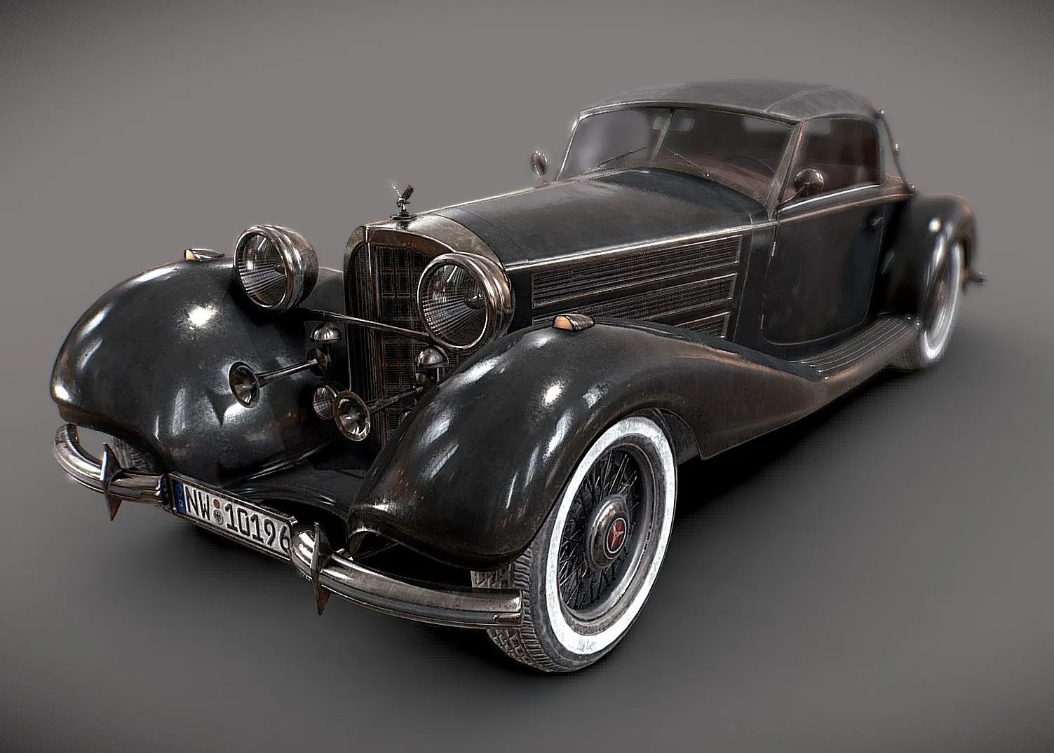 PBR Game 3D Models - Gameready 1930S Vintage Cabriolet Vehicle