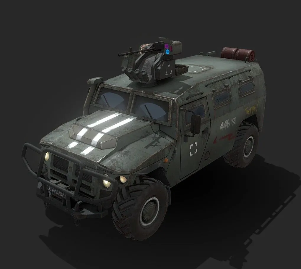 PBR Game 3D Models - Gaz Tigr Armored Car