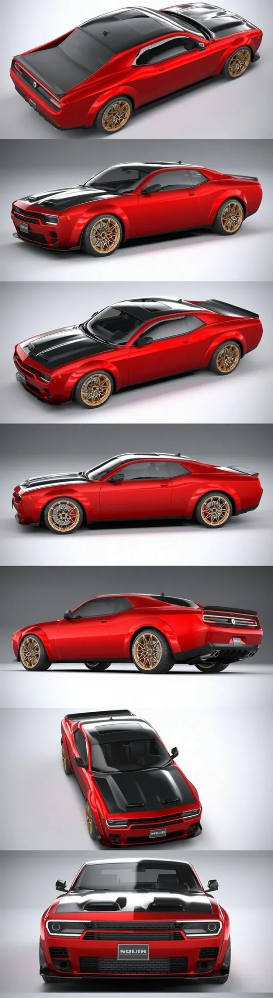 PBR Game 3D Models - Generic Muscle Car 2021