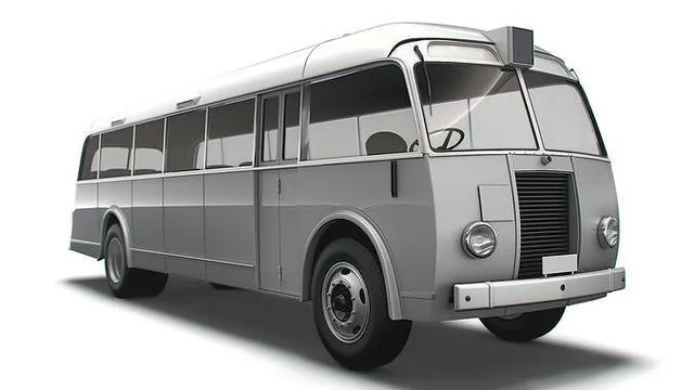 PBR Game 3D Models - Generic Old Bus retro bussines