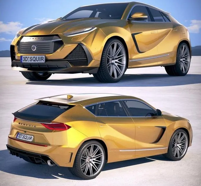 PBR Game 3D Models - Generic Sport SUV Coupe 2019