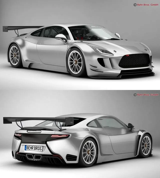 PBR Game 3D Models - Generic Sports Car GT3