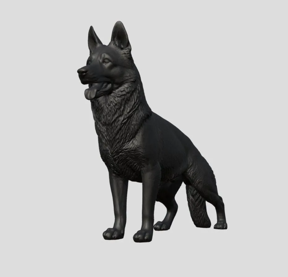 PBR Game 3D Models - German Shepherd Dog