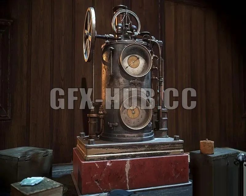 PBR Game 3D Models - gfx-hub. c c Mechanical Clock