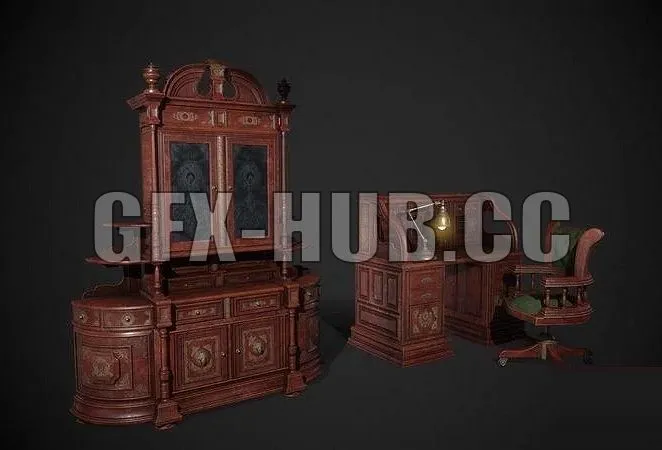 PBR Game 3D Models - gfx-hub.cc(#)Antique Furnitures