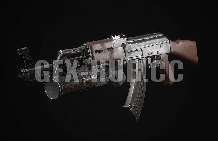 PBR Game 3D Models - GFX-HUB-the best!AK-47 Rifle