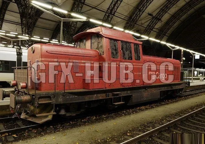 PBR Game 3D Models - +++gfx+hub_cc+@Railway Locomotive