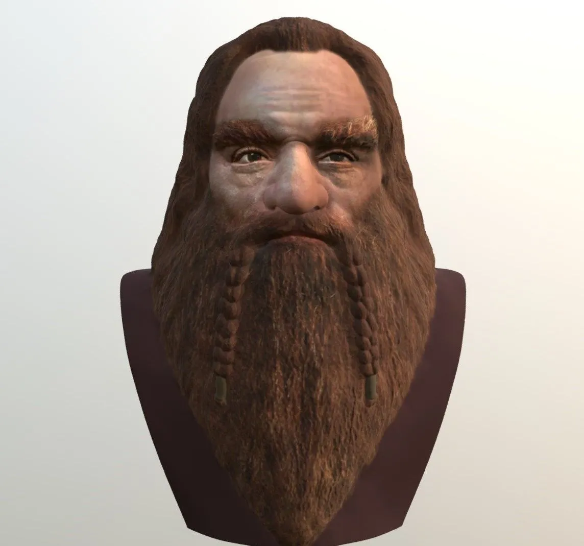 PBR Game 3D Models - Gimli Bust For Full Color 3D Printing