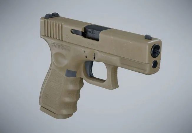PBR Game 3D Models - Glock 19 Desert