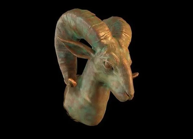 PBR Game 3D Models - Goat Head Statue