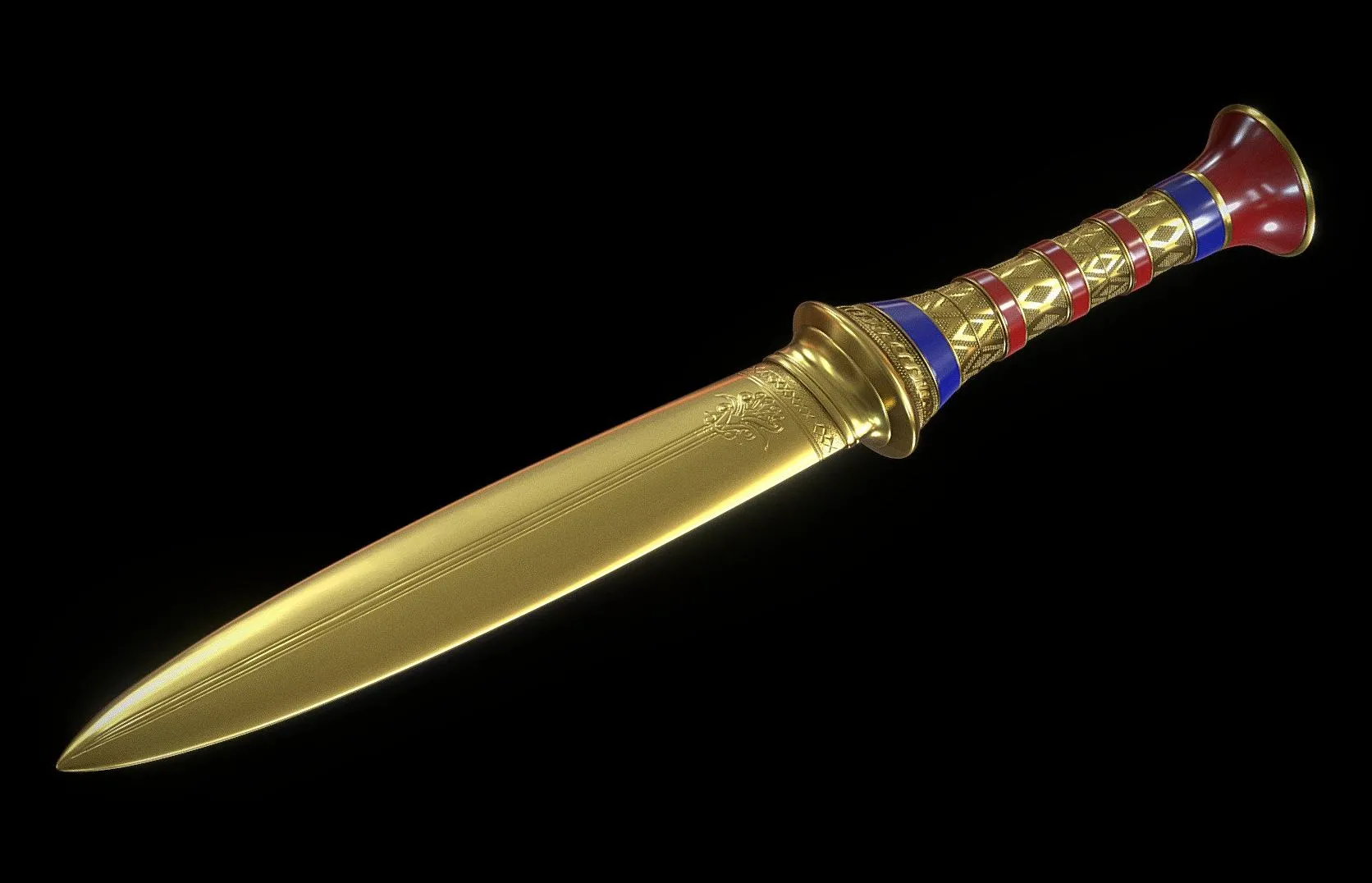 PBR Game 3D Models - Gold Dagger Of Tutankhamun