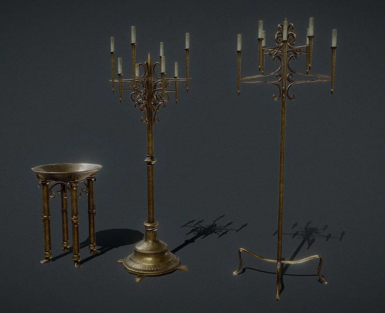 PBR Game 3D Models - Gondor Citadel Brazier Candle Holder