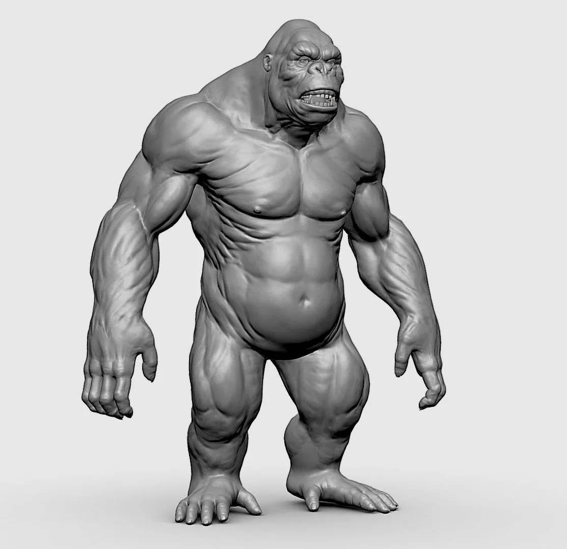 PBR Game 3D Models - Gorilla Topology Uv Map