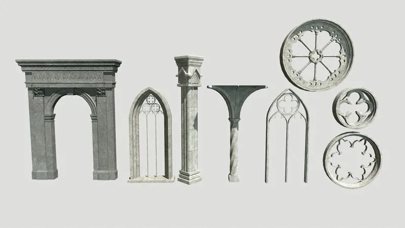 PBR Game 3D Models - Gothic package