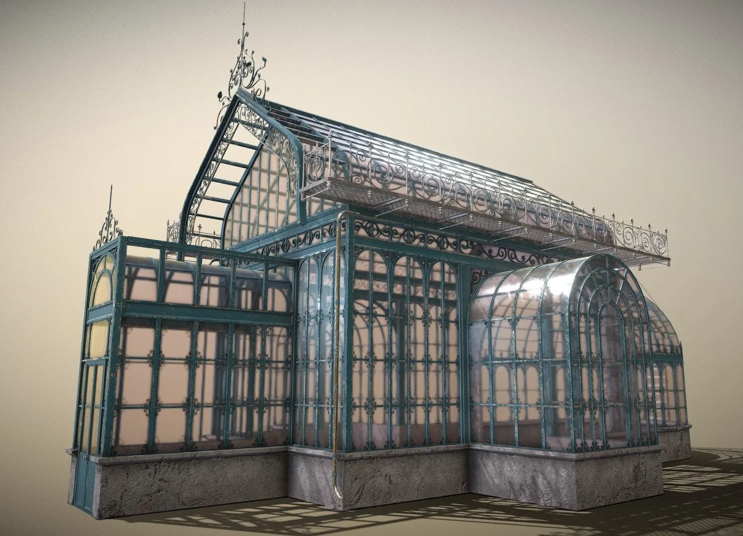 PBR Game 3D Models - Greenhouse Romanesque Style