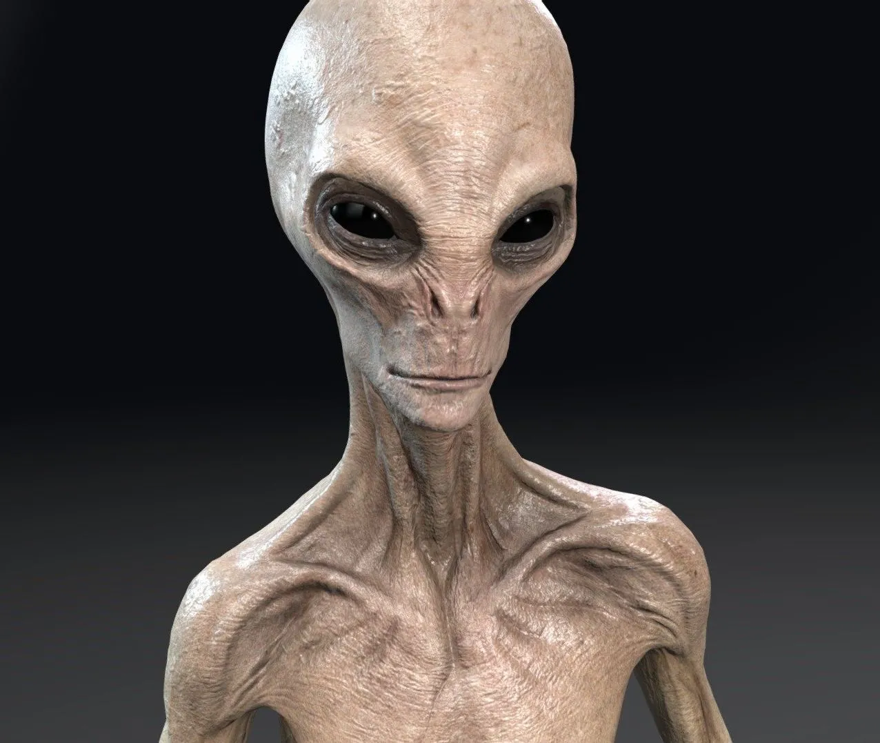 PBR Game 3D Models - Grey Alien