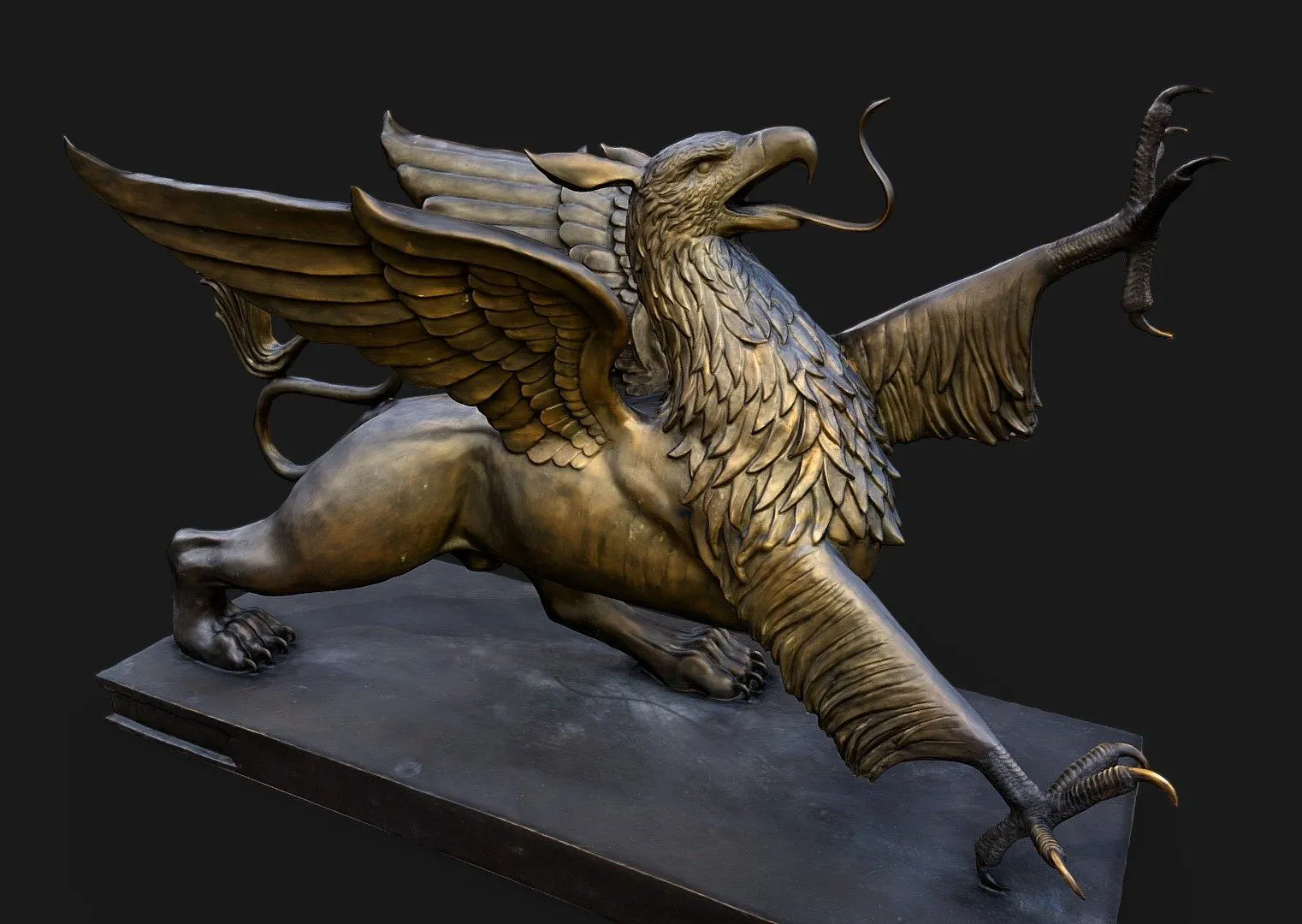PBR Game 3D Models - Griffin Statue Rostocker Greif
