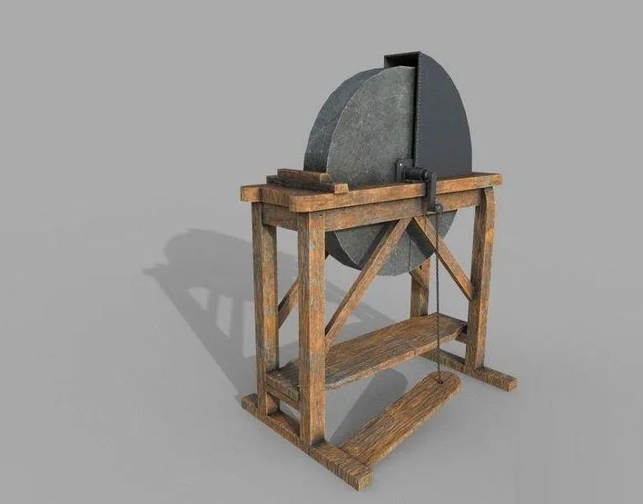 PBR Game 3D Models - Grindstone stone grinding wheel
